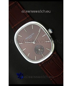Patek Philippe Mens Golden Elipse Japanese Watch in Brown Dial