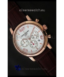 Patek Philippe Perpetual Calender Japanese Steel Watch in White Dial