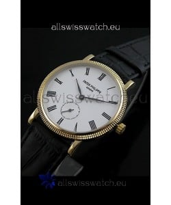 Patek Philippe Calatrava Japanese Mens Watch in Yellow Gold Case