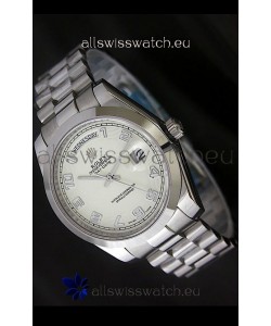 Rolex Day Date Japanese Replica Steel Watch in Arabic Markers