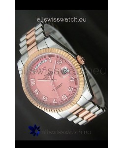 Rolex Oyster Perpetual Day Date II Japanese Replica Watch in Pink Dial