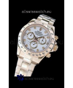 Rolex Daytona Cosmograph Swiss Replica Gold Watch in White Dial