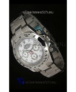 Rolex Daytona Japanese Replica Steel Watch in White Stick Hour Markers