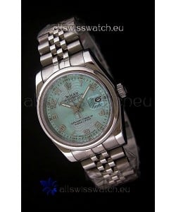 Rolex Datejust Mens Japanese Replica Watch in Light Blue Dial