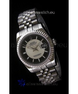 Rolex Datejust Mens Japanese Replica Watch in Black & White Dial