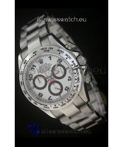 Rolex Daytona Japanese Replica Steel Watch in White Dial