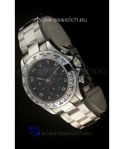 Rolex Daytona Cosmograph Swiss Replica Stainless Steel Watch in Black Dial