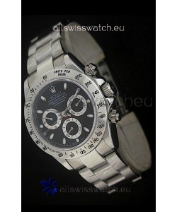 Rolex Daytona Japanese Replica Steel Watch in Black Dial