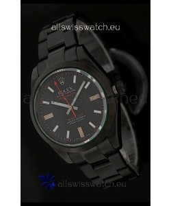 Rolex White Milgauss Black-Out Swiss Replica Watch in Orange Markers