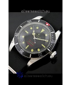 Rolex Submariner Swiss Replica Watch in Domed Crystal Black Nylon Strap