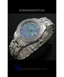 Rolex Oyster Perpetual Day Date Japanese Replica Watch in Blue Mother of Pearl Dial 