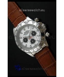 Rolex Daytona Japanese Replica Steel Watch in Black Subdials