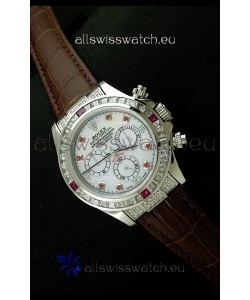 Rolex Oyster Perpetual Cosmograph Daytona Swiss Replica Watch in Brown Strap