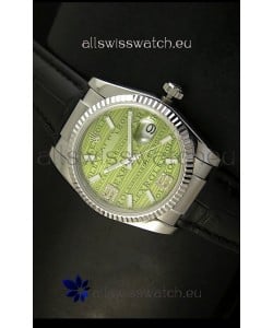 Rolex Replica Datejust Swiss Replica Watch - 37MM - Green Dial/Strap