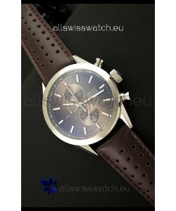 Tag Heuer Carrera Quartz Japanese Replica Watch in Brown Strap