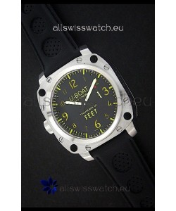 U-Boat Thousands of Feet Swiss Steel Automatic Watch in Yellow Markers