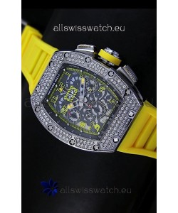 Richard Mille Filippe Massa Edition Titanium Swiss Replica Watch in Yellow Strap