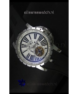 Roger Dubuis Excalibur Tourbillon Watch Japanese Movement - White Dial