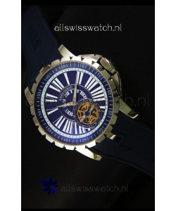 Roger Dubuis Excalibur Tourbillon Watch Japanese Movement - Blue Dial