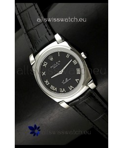 Rolex Cellini Japanese Replica Steel Watch in Black Dial