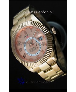 Rolex Sky-Dweller 18K Rose Gold Watch in Salmon Dial Arabic Numerals