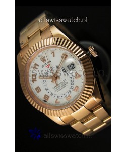 Rolex Sky-Dweller 18K Rose Gold Watch in White Dial Arabic Numerals