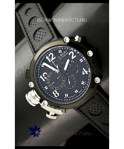U-Boat Flightdeck Rattrapante Japanese Automatic Watch in Black Dial