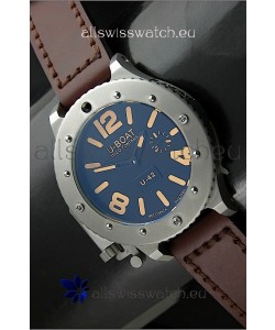 U Boat U-42 Diver Titanium Swiss Watch in Orange Markers