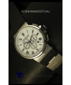 Ulysse Nardin Marine Chronograph Stainless Steel White Roman Dial - 1:1 Mirror Replica
