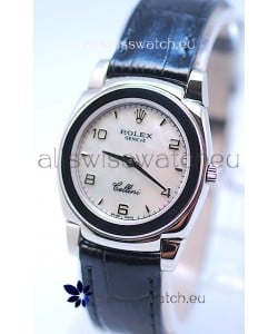 Rolex Cellini Cestello Ladies Swiss Watch in White Pearl Face