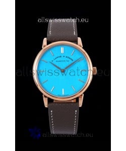 A.Lange & Sohne Saxonia Thin Swiss Replica Watch Rose Gold Case Tiffany Blue Dial