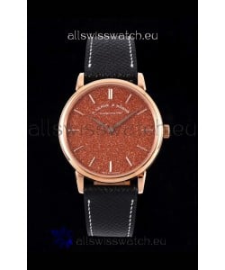 A.Lange & Sohne Saxonia Thin Swiss Replica Watch Rose Gold Case Starry Dial