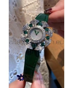 Bvlgari Divas's Dream Edition Watch in Steel Casing - Diamonds Paved Bezel Swiss Replica