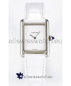 Tank Must Cartier Super Clone Edition 29MM Watch in Steel Casing White Dial 