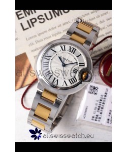 Ballon De Cartier Swiss Automatic White Dial Mirror Quality 33MM in Two Tone Casing