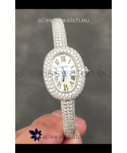 Baignoire De Cartier Diamonds Paved Super Clone Quartz Replica Watch