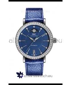 IWC Portofino IW659601 Automatic Moon Phase Steel Casing Watch in Blue Dial 37MM