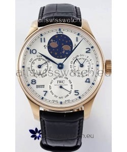 IWC Portuguese Perpetual Calendar Rose Gold Swiss Replica Watch REF. IW503302