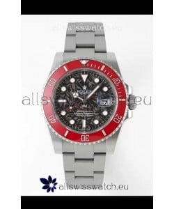 Rolex Submariner DiW Stainless Steel Casing Ceramic Red Bezel Edition Watch 