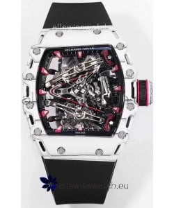 Richard Mille RM38-02 White Carbon Bubba Watson Black Rubber Tourbillon Movement 1:1 Mirror Replica