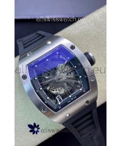 Richard Mille RM010 Stainless Steel Replica Watch in Black Strap - Roman Numerals