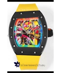 Richard Mille Super Clone RM68-01 Black Ceramic Casing Yellow Strap Tourbillon Swiss Replica