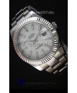 Rolex Datejust Japanese Replica Watch - Grey Dial in 41MM with Oyster Strap