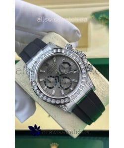 Rolex Daytona Super Clone White Gold Casing Steel Dial Cal.4131 Movement Watch Custom Sapphires Bezel