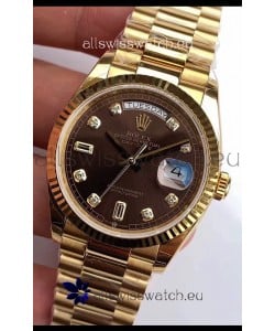 Rolex Day Date 128238 Presidential 18K Yellow Gold Watch 36MM - Brown Dial 1:1 Mirror Quality Watch