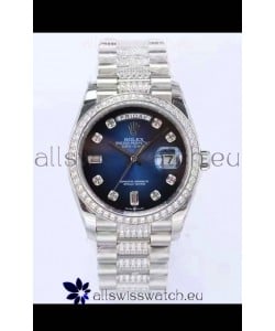 Rolex Day Date Presidential 904L Steel 36MM - Blue Dial 1:1 Mirror Quality Watch