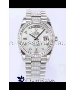 Rolex Day Date Presidential 904L Steel 36MM - White Pearl Dial 1:1 Mirror Quality Watch