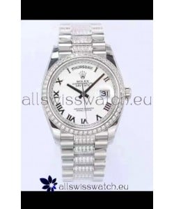 Rolex Day Date Presidential 904L Steel 36MM - White Roman Dial 1:1 Mirror Quality Watch