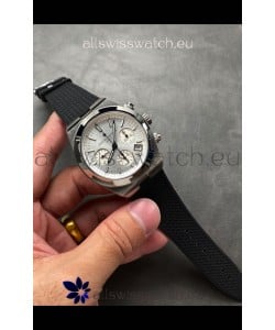 Vacheron Constantin Super Clone Overseas Chronograph Steel Dial Swiss Watch - Rubber Strap
