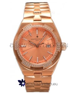 Vacheron Constantin Overseas Rose Gold Casing and Dial 35MM Swiss Replica Watch 
